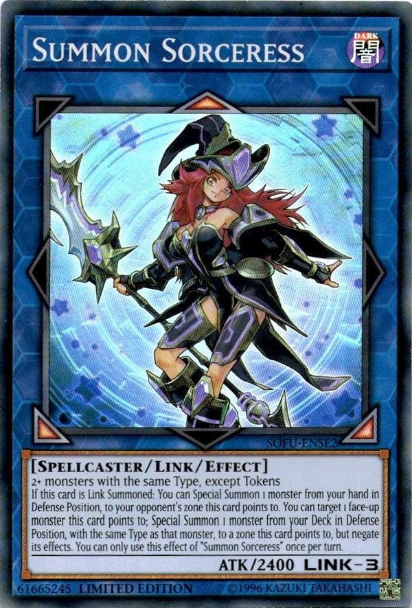 Yugioh Summon Sorceress SOFU-ENSE2 Super Rare Limited Edition VLP/NM