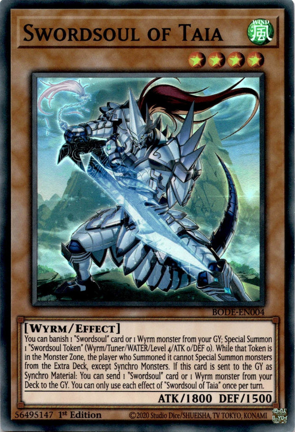 Yugioh Swordsoul of Taia BODE-EN004 Super Rare 1st Edition NM