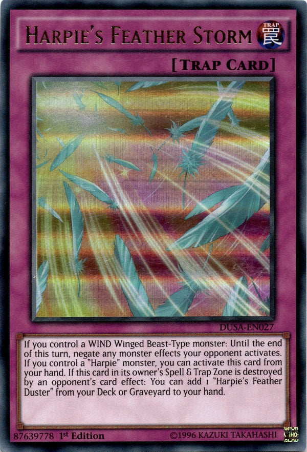 Yugioh Harpie's Feather Storm DUSA-EN027 Ultra Rare 1st Edition LP