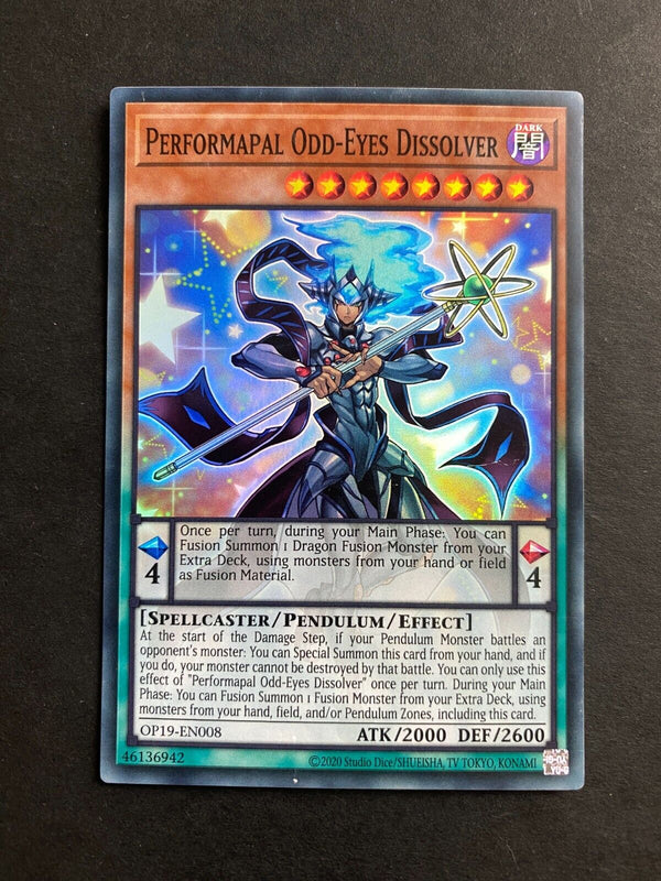 Yugioh Performapal Odd-Eyes Dissolver OP19-EN008 Super Rare Unlimited Ed MP/LP