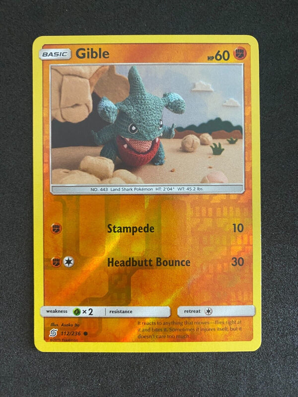 Pokemon Gible 112/236 Unified Minds Reverse Holo VLP