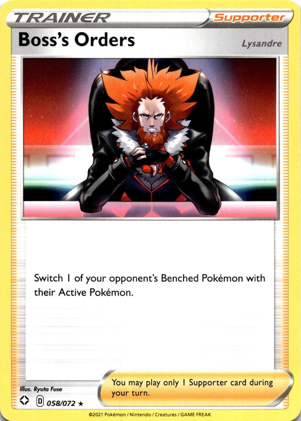 Pokemon Boss's Orders 058/072 Shining Fates Non Holo NM