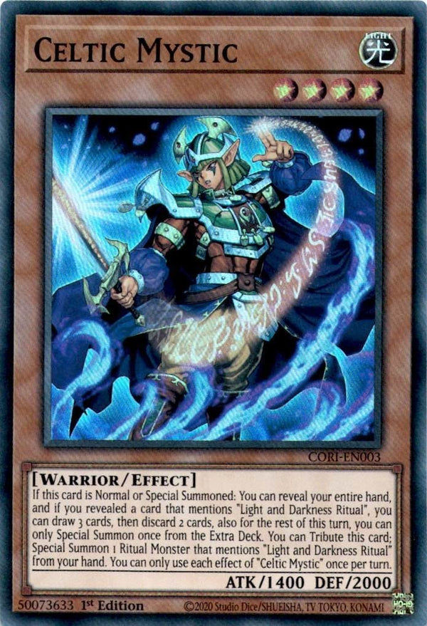 Yugioh Celtic Mystic CORI-EN003 Super Rare 1st Edition NM