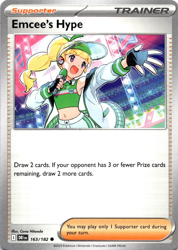 Pokemon Emcee's Hype 163/182 Destined Rivals Non Holo NM