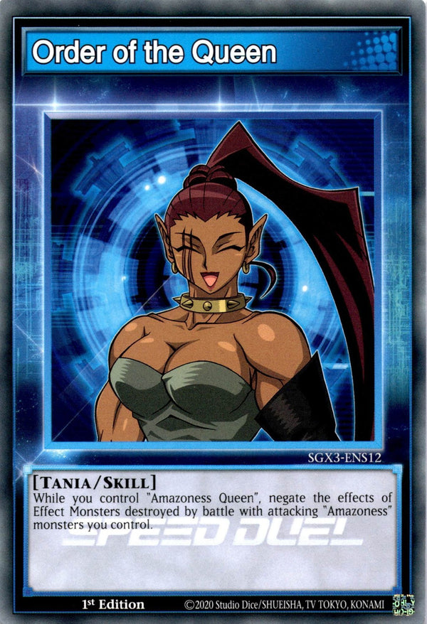 Yugioh Order of the Queen SGX3-ENS12 Speed Duel Common 1st Edition NM