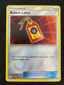 Pokemon Return Label 153/181 Team Up Reverse Holo NM