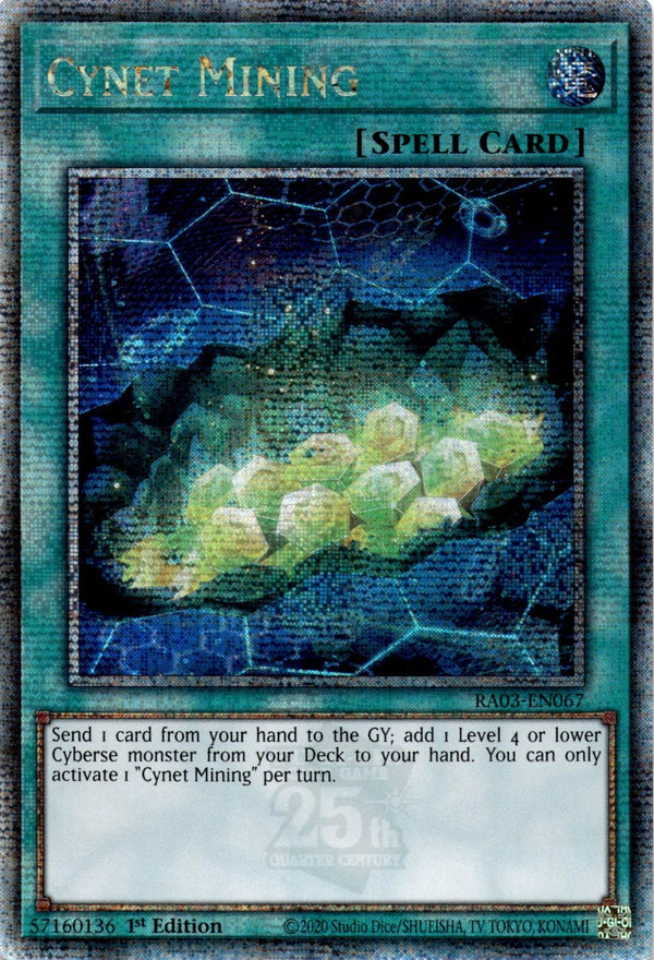 Yugioh Cynet Mining RA03-EN067 Quarter Century Rare 1st Edition NM