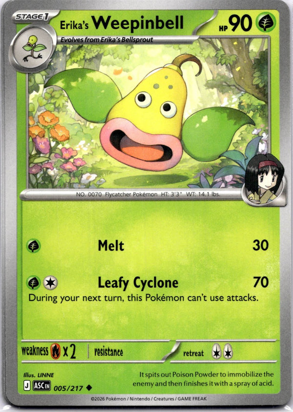 Pokemon Erika's Weepinbell 005/217 Ascended Heroes Non Holo NM