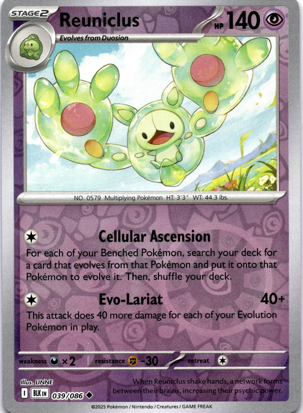 Pokemon Reuniclus 039/086 Black Bolt Reverse Holo NM