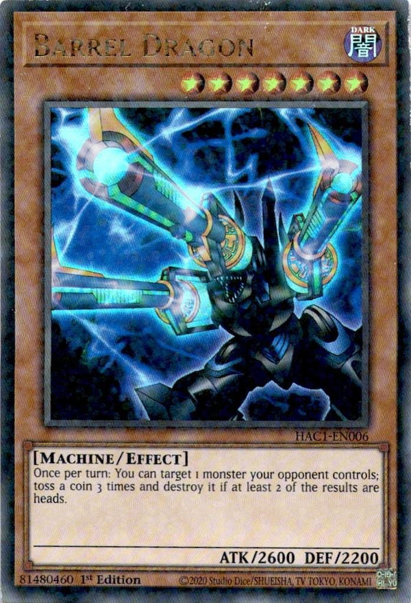 Yugioh Barrel Dragon HAC1-EN006 Duel Terminal Ultra Rare 1st Edition LP