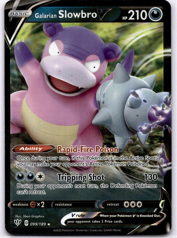 Pokemon Galarian Slowbro V 099/189 Darkness Ablaze Full Art Holo NM