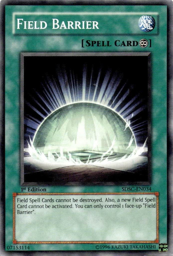 Yugioh Field Barrier SDSC-EN034 Common 1st Edition VLP/NM