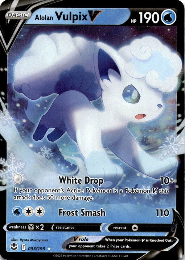 Pokemon Alolan Vulpix V 033/195 Silver Tempest Full Art Holo NM