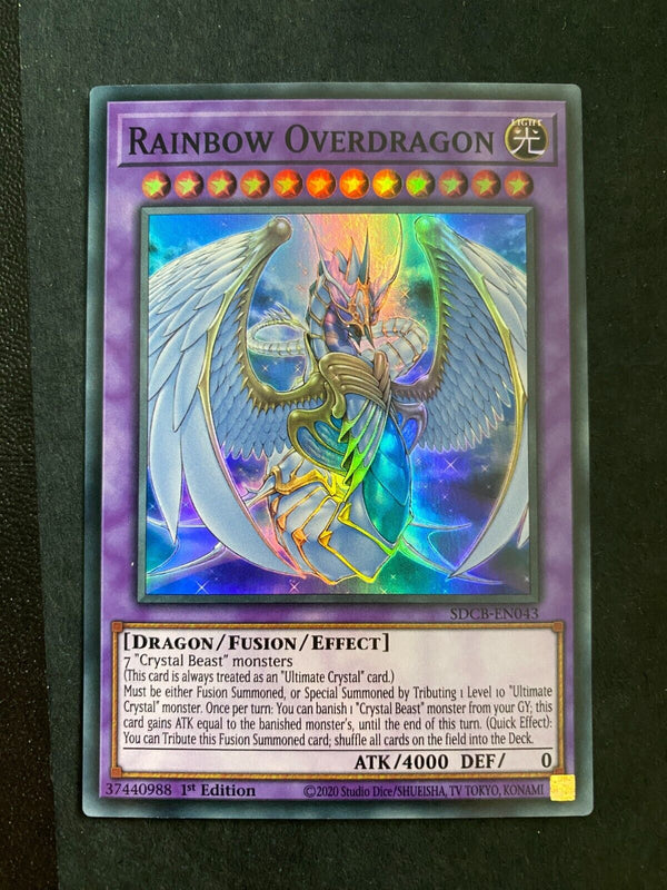 Yugioh Rainbow Overdragon SDCB-EN043 Super Rare 1st Edition NM