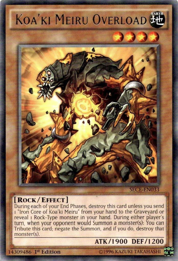 Yugioh Koa'ki Meiru Overload SECE-EN033 Rare 1st Edition VLP/NM