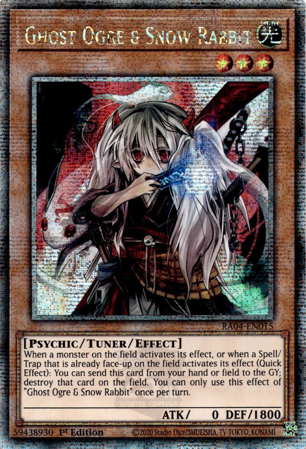 Yugioh Ghost Ogre & Snow Rabbit RA04-EN015 Quarter Century Rare 1st Edition NM