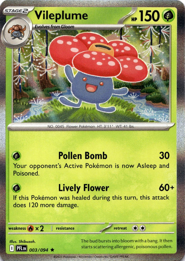 Pokemon Vileplume 003/094 Phantasmal Flames Holo NM
