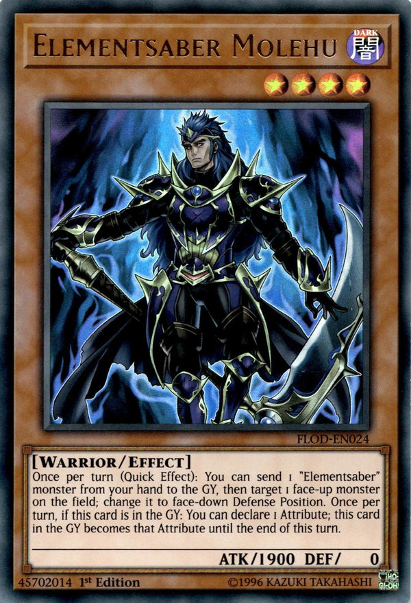 Yugioh Elementsaber Molehu FLOD-EN024 Ultra Rare 1st Edition NM