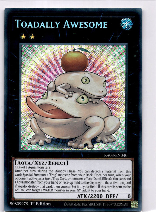 Yugioh Toadally Awesome RA03-EN040 Secret Rare 1st Edition NM