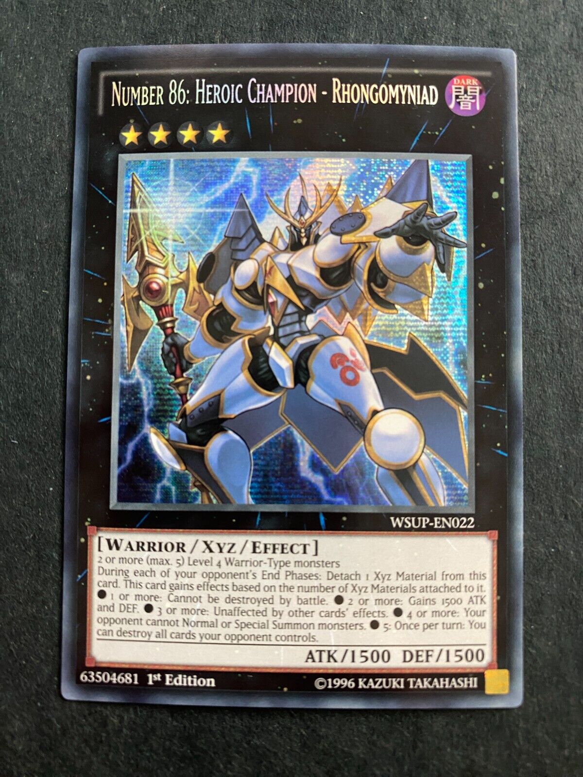 Yugioh Number 86: Heroic Champion-Rhongomyniad WSUP-EN022 Secret Rare 1st Ed NM