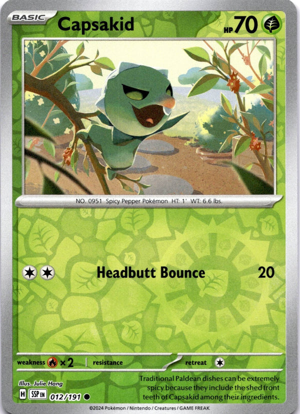 Pokemon Capsakid 012/191 Surging Sparks Reverse Holo NM