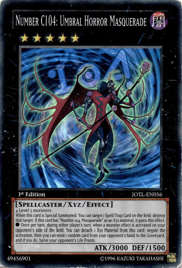 Yugioh Number C104:Umbral Horror Masquerade JOTL-EN056 Super Rare 1st Ed DAMAGED
