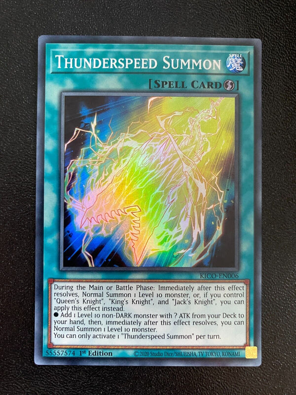 Yugioh Thunderspeed Summon KICO-EN006 Super Rare 1st Edition VLP/NM