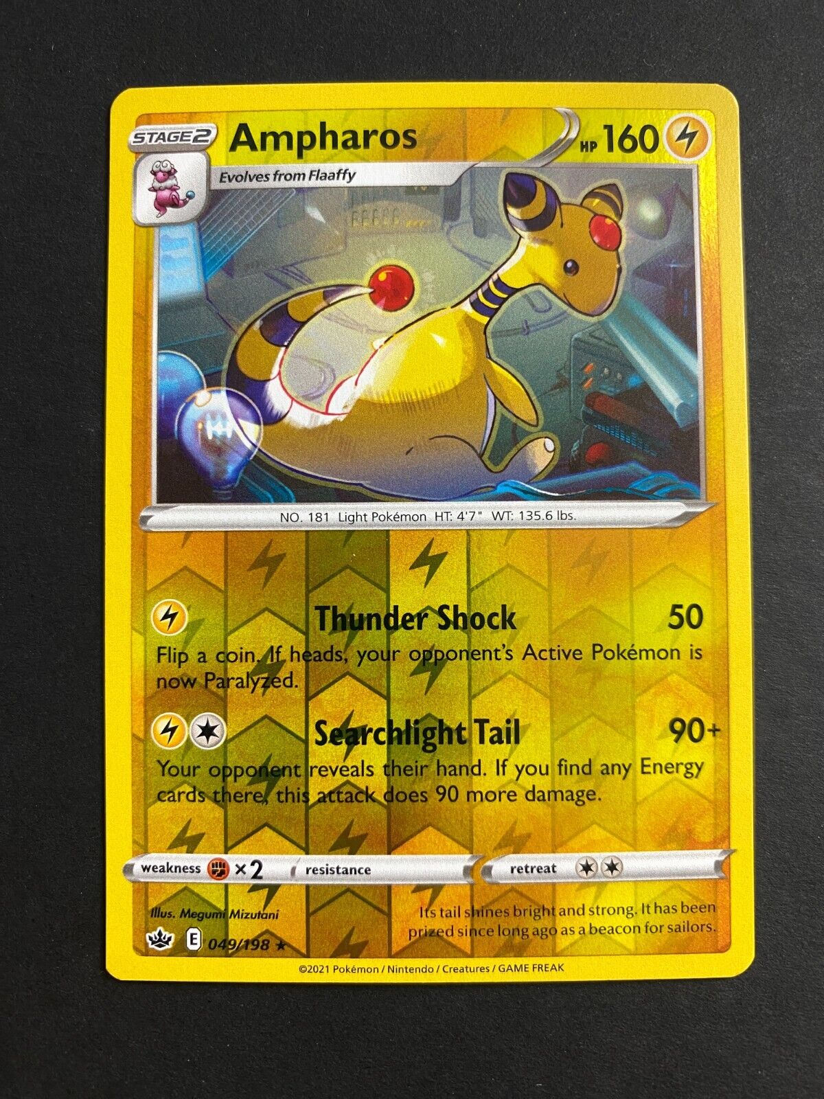 Pokemon Ampharos 049/198 Chilling Reign Reverse Holo NM