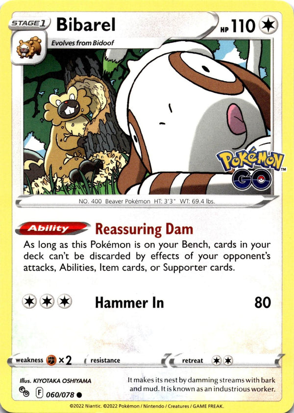 Pokemon Bibarel 060/078 Pokemon Go Non Holo NM