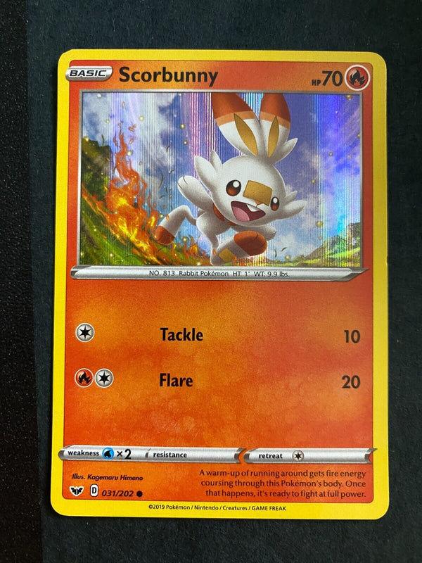Pokemon Scorbunny 031/202 Sword Shield Base Holo LP