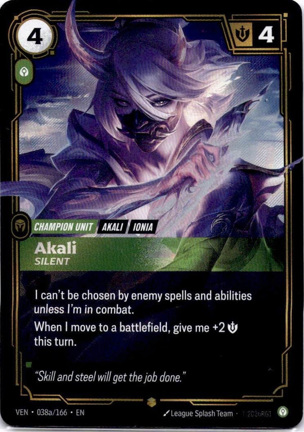 Riftbound Akali, Silent 038a/166 Vendetta Alternate Art NM