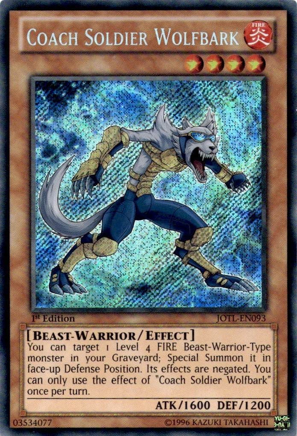 Yugioh Coach Soldier Wolfbark JOTL-EN093 Secret Rare 1st Edition LP