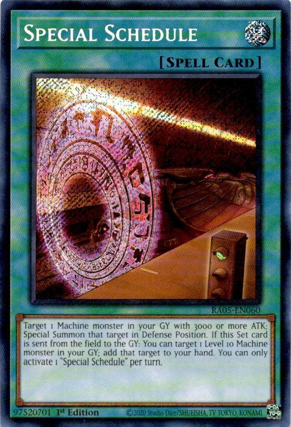 Yugioh Special Schedule RA05-EN060 NA Print Secret Rare 1st Edition NM