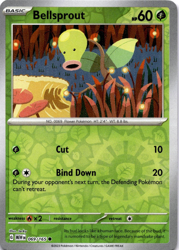 Pokemon Bellsprout 069/165 Pokemon 151 Reverse Holo NM