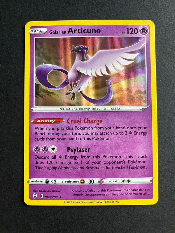Pokemon Galarian Articuno 063/203 Evolving Skies Holo LP/NM