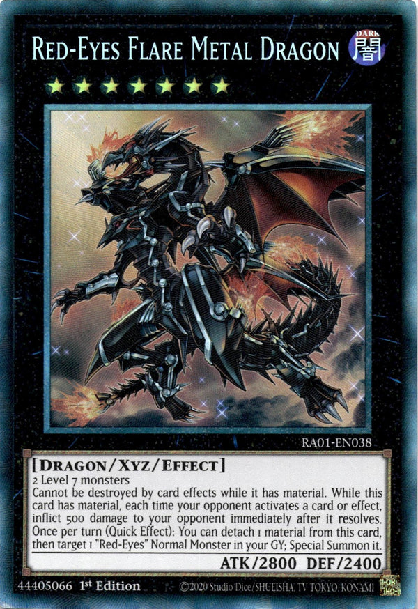 Yugioh Red-Eyes Flare Metal Dragon RA01-EN038 Collector’s Rare 1st Edition NM