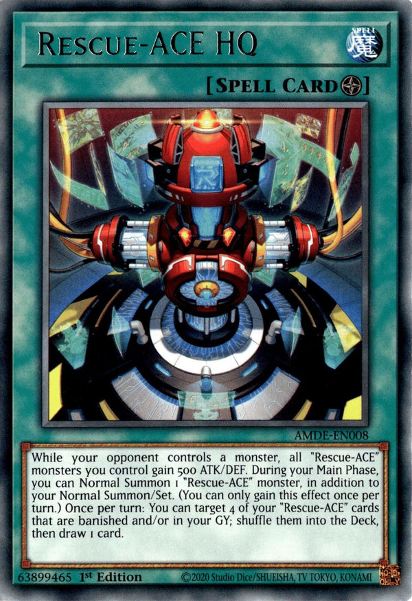 Yugioh Rescue-ACE HQ AMDE-EN008 Rare 1st Edition NM