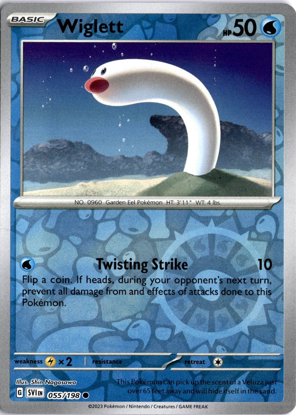 Pokemon Wiglett 055/198 Scarlet Violet Base Reverse Holo LP/NM