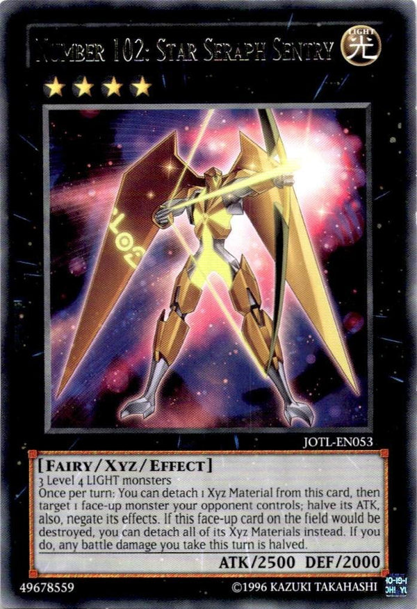 Yugioh Number 102: Star Seraph Sentry JOTL-EN053 Rare Unlimited Edition LP