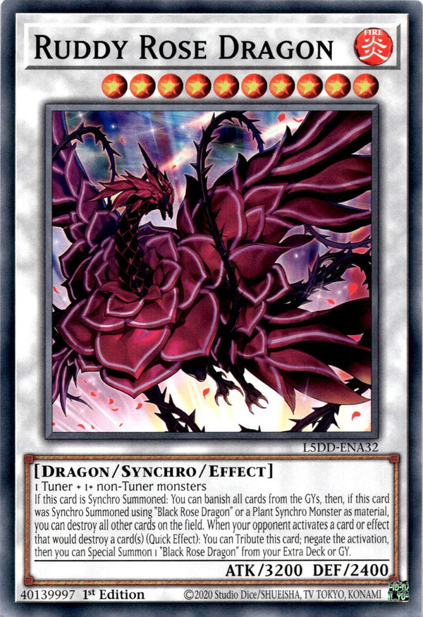 Yugioh Ruddy Rose Dragon L5DD-ENA32 Common 1st Edition NM