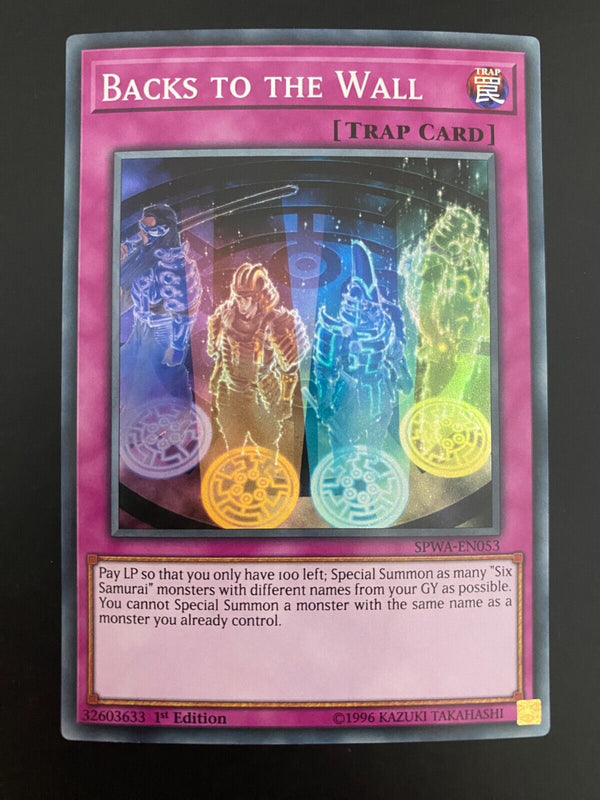 Yugioh Backs to the Wall SPWA-EN053 1st Edition Super Rare NM/MINT