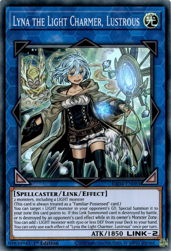 Yugioh Lyna the Light Charmer, Lustrous RA04-EN081 Super Rare 1st Edition NM