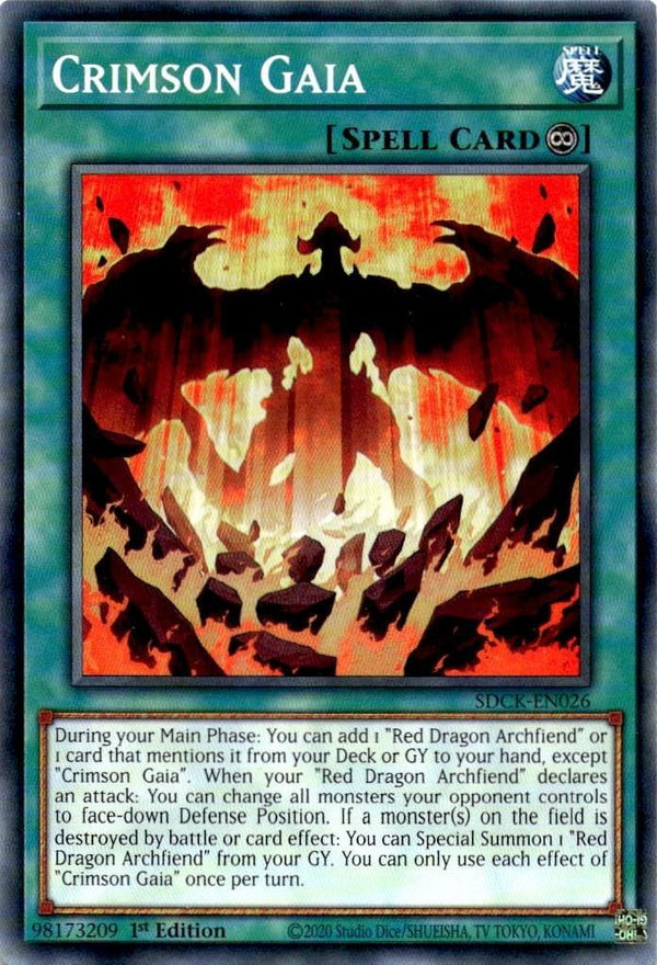 Yugioh Crimson Gaia SDCK-EN026 Common 1st Edition NM