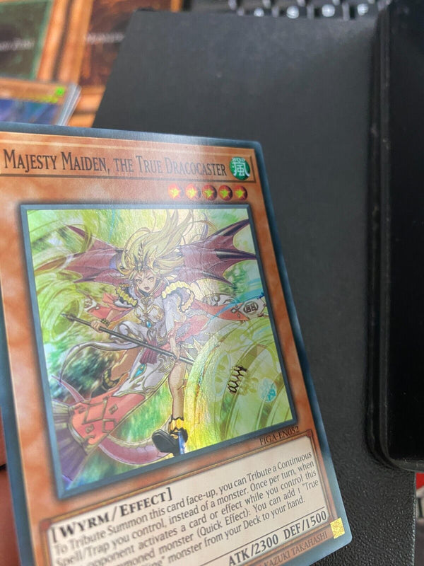 Yugioh Majesty Maiden, the True Dracocaster FIGA-EN052 Super Rare 1st Edition LP