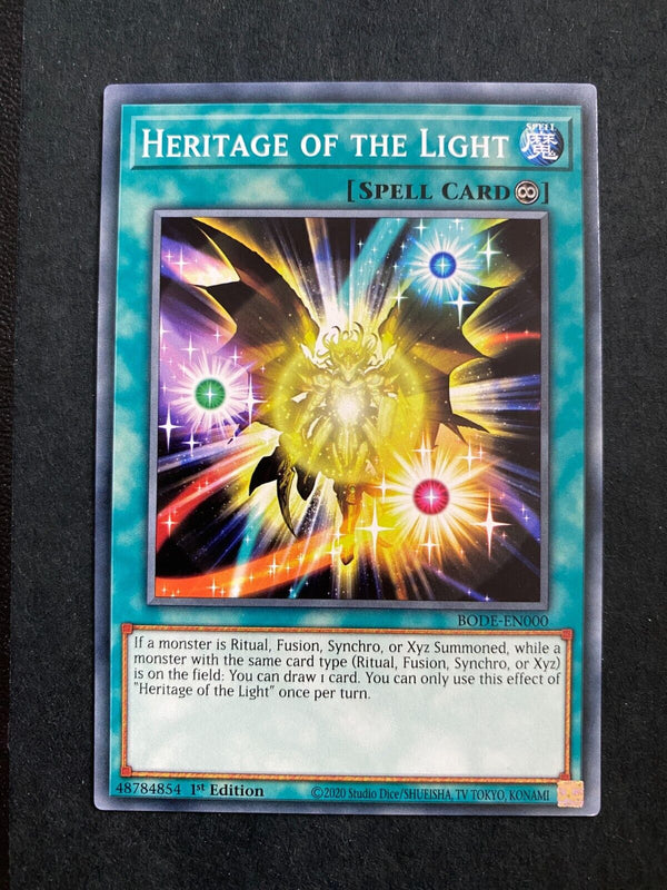 Yugioh Heritage of the Light BODE-EN000 Common 1st Edition NM