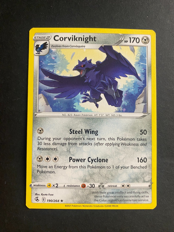 Pokemon Corviknight 190/264 Fusion Strikes Rare Non Holo NM