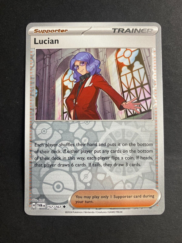 Pokemon Lucian 157/167 Twilight Masquerade Reverse Holo NM
