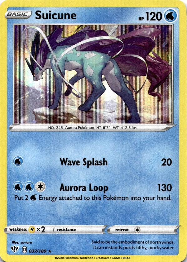 Pokemon Suicune 037/189 Darkness Ablaze Holo NM