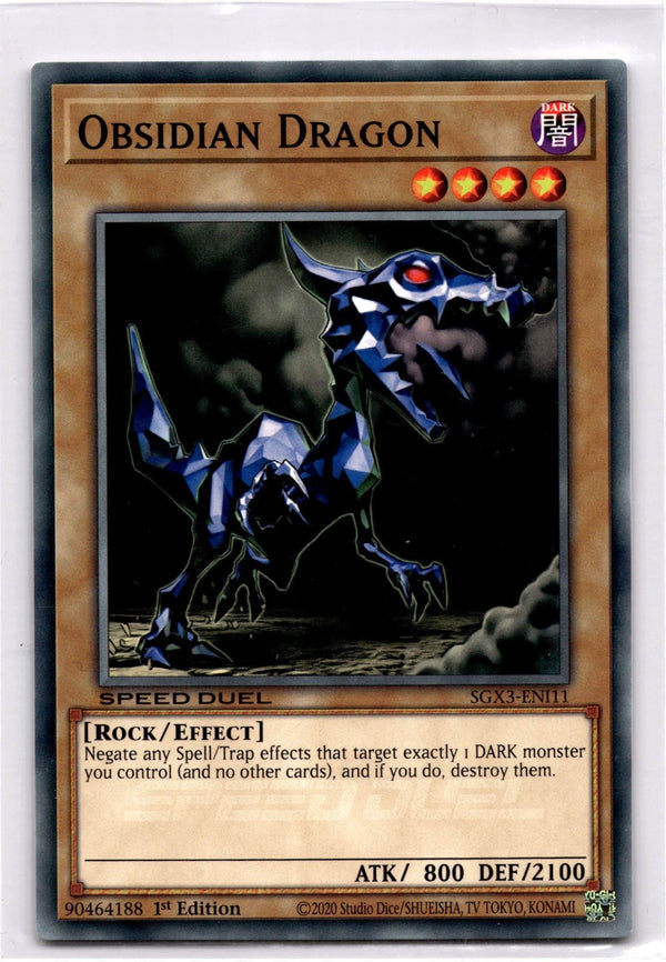 Yugioh Obsidian Dragon SGX3-ENI11 Speed Duel Common 1st Edition NM
