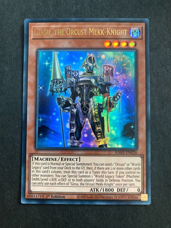 Yugioh Girsu, the Orcust Mekk-Knight RA03-EN026 Ultra Rare 1st Edition NM